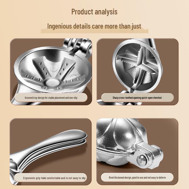 Pelador de Castañas y Cascanueces de Aleación de Aluminio, Herramienta Abre Nueces Multiusos