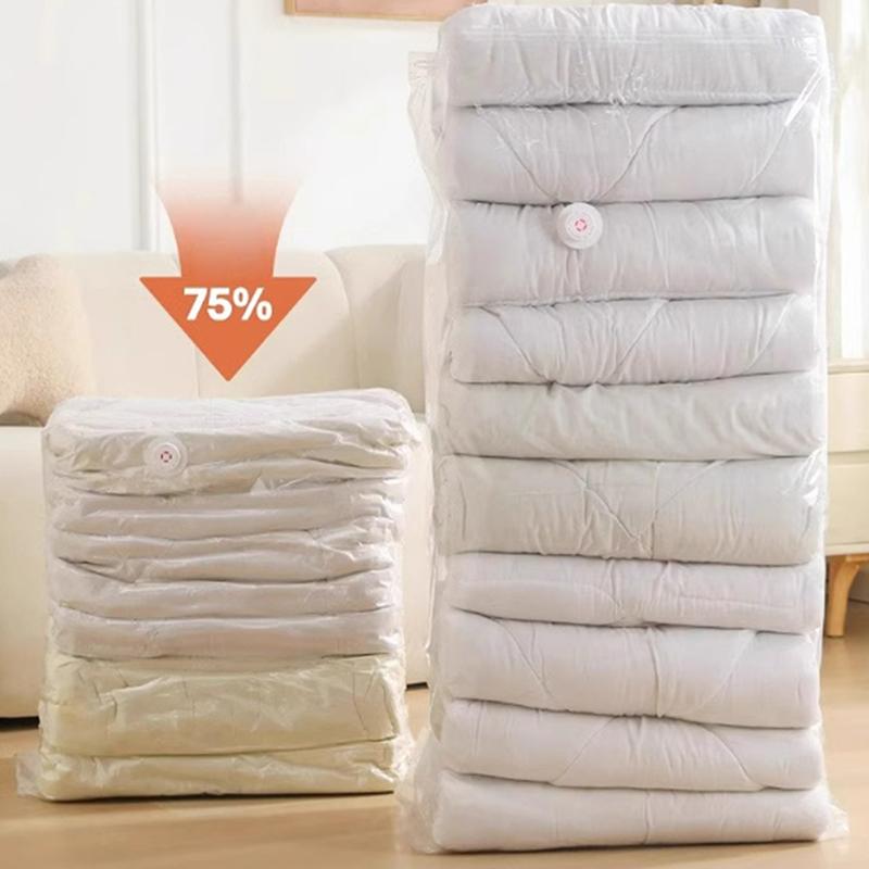 Vacuum Bags Large No Need Pump Plastic Storage Bags For Storing Clothes Blankets Compression Empty Bag Travel Accessories