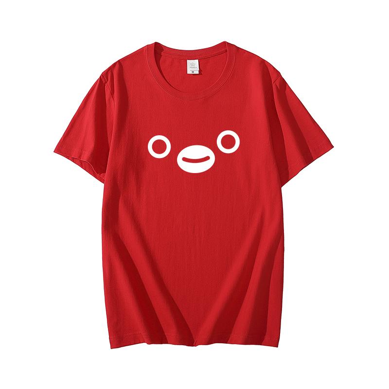 Summer Japanese Suica Penguin T-shirt, Cute and Funny Strawberry Figment, Short-sleeved Couple Clothes for Men and Women Summer