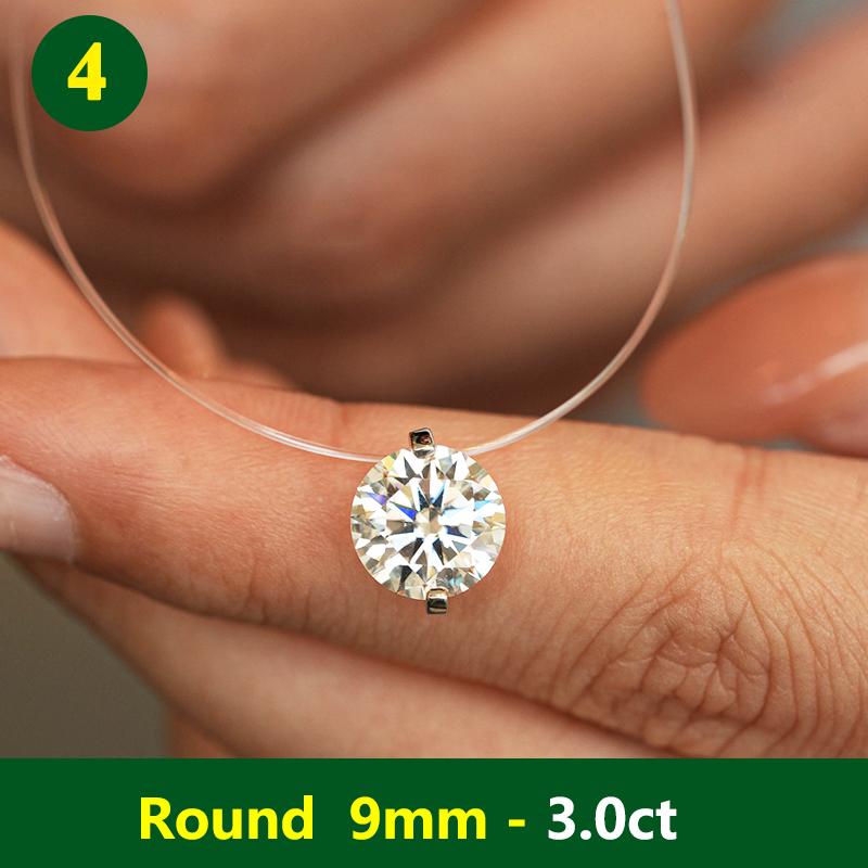 Fishing Line Women Moissanite Necklace Pendant Original 925 Sterling Silver Jewelry Moissanite Diamond  Necklace for Women
