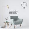 Wooden Wall Clock Silent Non Ticking Round Clock with Hook for Home Cafe Shop Bar Gray