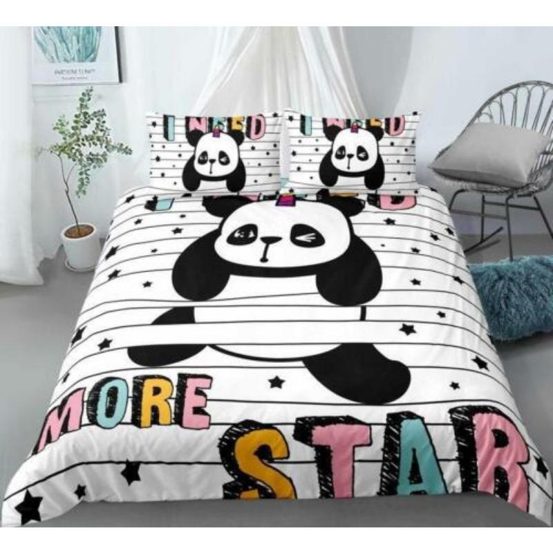 Panda Doona Quilt Duvet Cover Set Pillowcase Single Double Queen King Size Bed