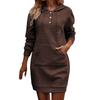 Women's Button Down Collar Long Sleeve Solid Color With Pockets Casual Long Sweatshirt