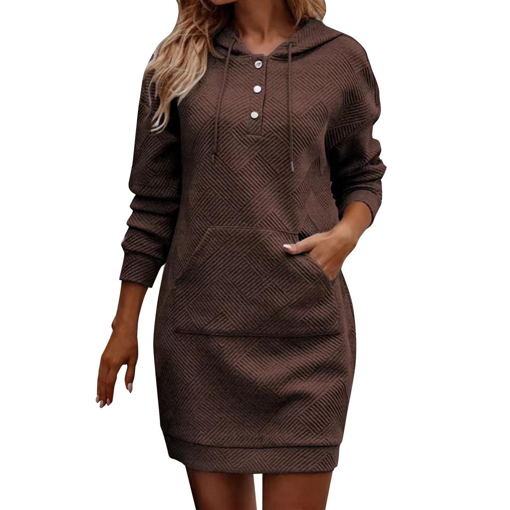 Women's Button Down Collar Long Sleeve Solid Color With Pockets Casual Long Sweatshirt