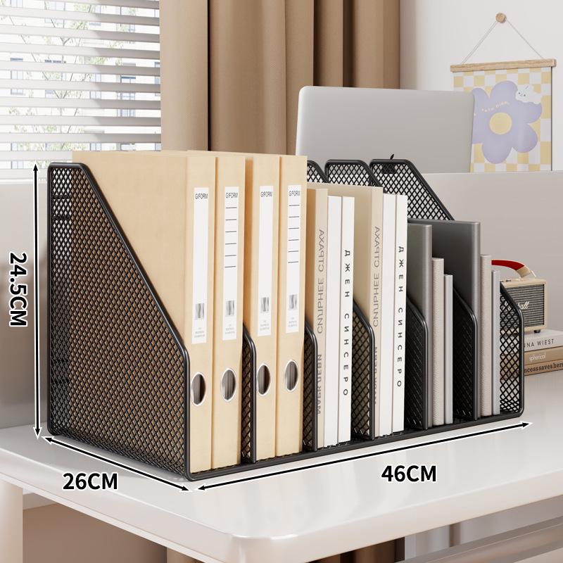 Metal Desktop File Organizer: Hanging Shelf & Storage Basket