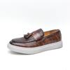 Men's Big Size Tassel Loafers: New European American Style Slip-on Leather Shoes for Formal and Casual Wear.
