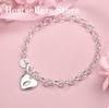Luxury 925 sterling silver 8-inch 26 letter heart-shaped bracelet for women's fashionable wedding accessories