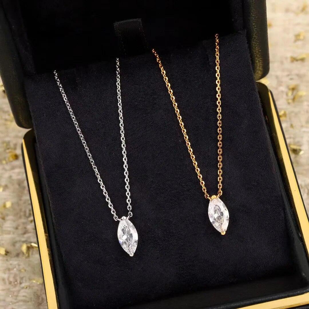 

New 2023 Trend Classics Hot Brand Pure 925 Sterling Silver Luxury Jewelry Necklaces For Women 5A Zircon Horse Eye Stone Crystal