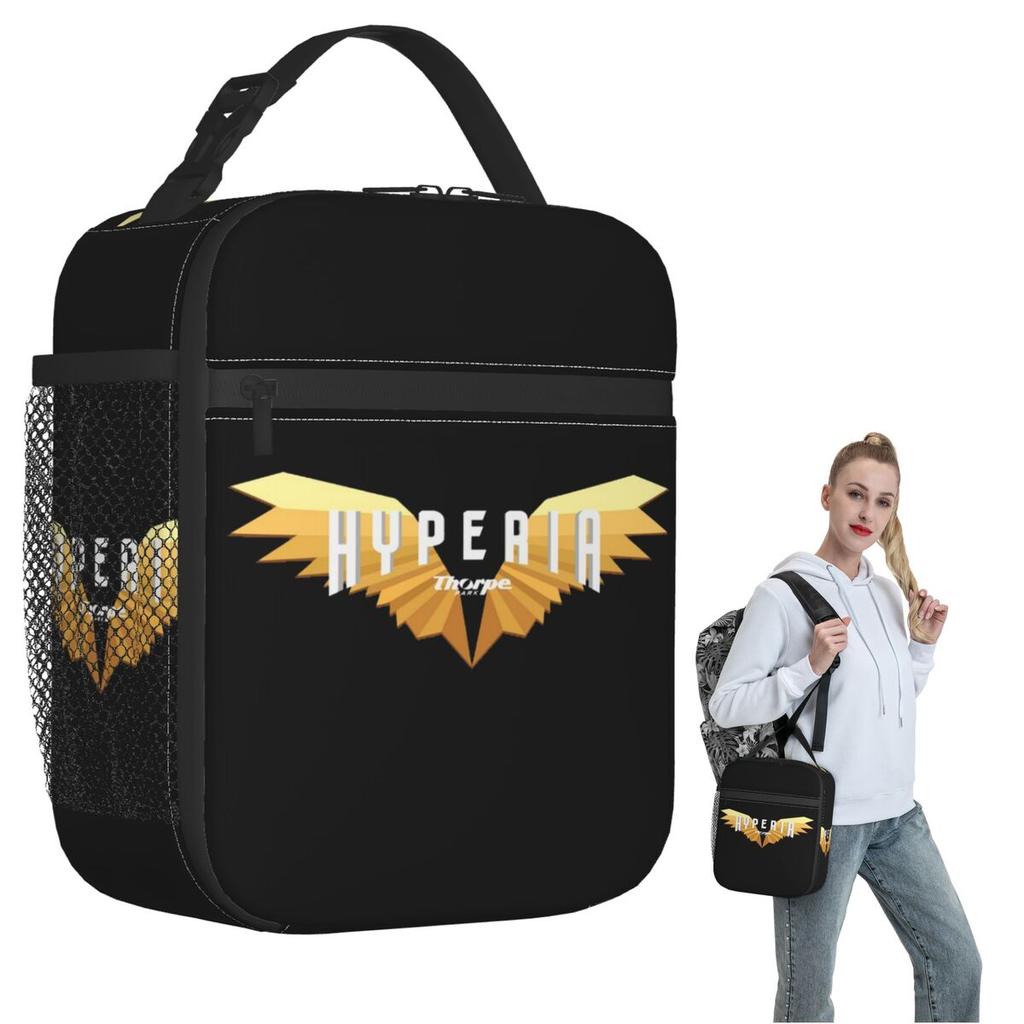 Hyperia Thorpe Park Logo Insulated Lunch Bag for Women Kids Portable Food Boxes Thermal Lunch Box Tote