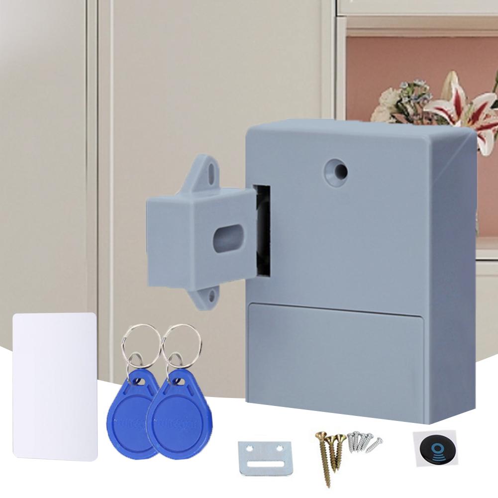 RFID Elektronisches Schrankschloss RFID Schloss Smart Sensor IC-Karte Entriegelung Schrank Schließfach mit 2 Schlüsseln Verstecktes DIY Schrankschloss