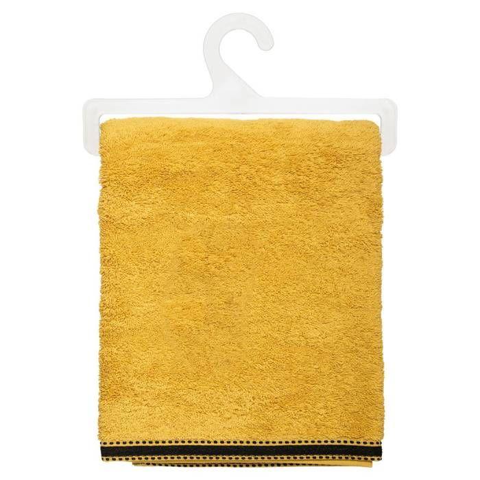 Drap de bain "Joia" coton jaune moutarde 100x150cm - Atmosphera createur d'interieur