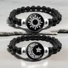 Glow In Dark Couple Bracelets Star Moon Sun Pattern Luminous Glass Beaded Bangle For Women Men Valentines Jewelry