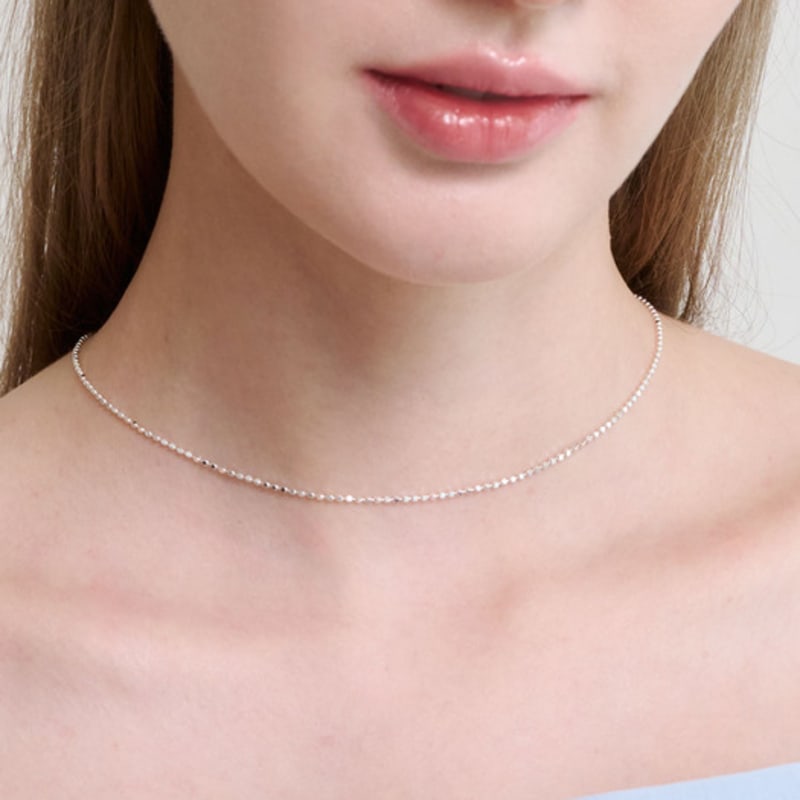 NUOY [Silver 925] Silver Sparkling Necklace