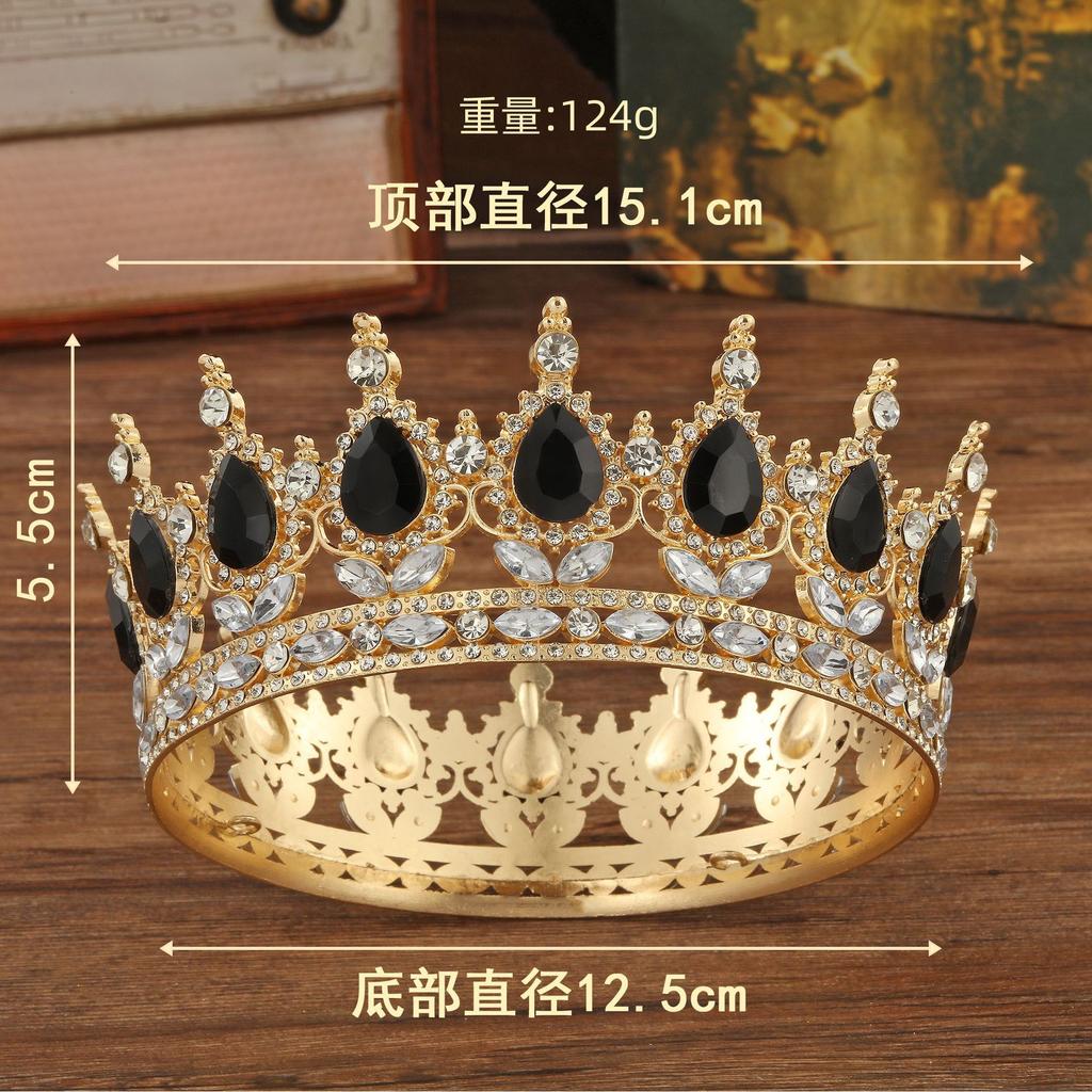 New Bridal Crown Headpiece - Exquisite High-end Wedding Birthday Party and Cake Decoration - Bridal Hair Accessory - Round Crown Tiara