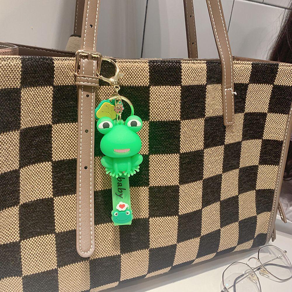 

Cartoon Door Car Key Green Frog Letter Keyrings Bag Pendant Soft PVC Toys Korean Key Chains зелёный
