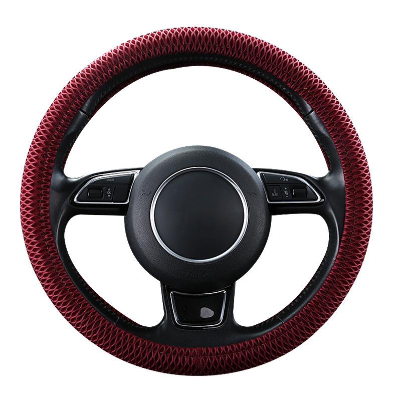 Breathable Mesh Car Steering Wheel Cover - Cute Honeycomb Sandwich Design