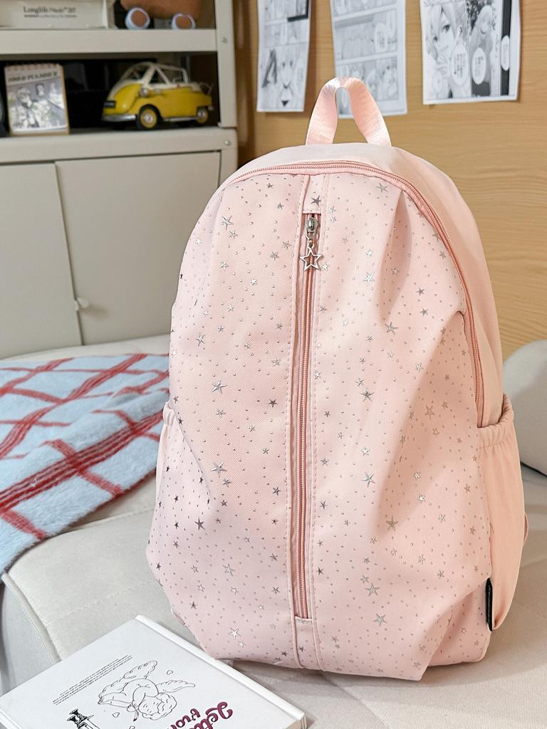 Starry Girl School Backpack With Nylon Material For Travel And Casual Use