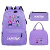 Demon Hunters Printed Children's Backpack Three-piece Campus Fashion Primary and Secondary School Students Large Capacity School Bag
