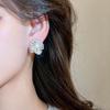 18K Gold-Plated Zircon Flower Pearl Ear Cuff - Elegant and Stylish Light Luxury Earrings