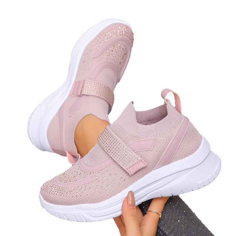 Dámské sportovní tenisky na platformě - Klínová podrážka Hluboký výstřih do V Prodyšné Ležérní boty na jaro/podzim, Módní vycházková obuv