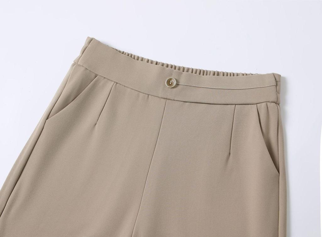 2026 Spring High Waist Elastic Slimming Straight-Leg Pants for Middle-aged Women