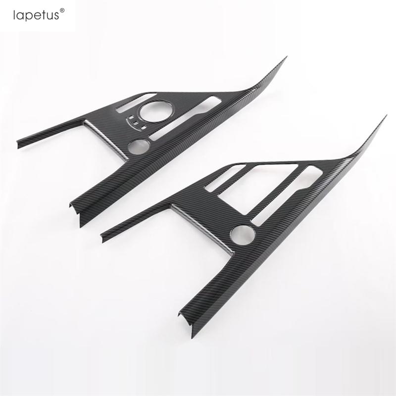 Console Centrale Fibre de Carbone Panneau Levier de Vitesse Cadre Multimédia Cache Décoratif Garniture Accessoires Intérieur Pour Kia Niro EV - 2025