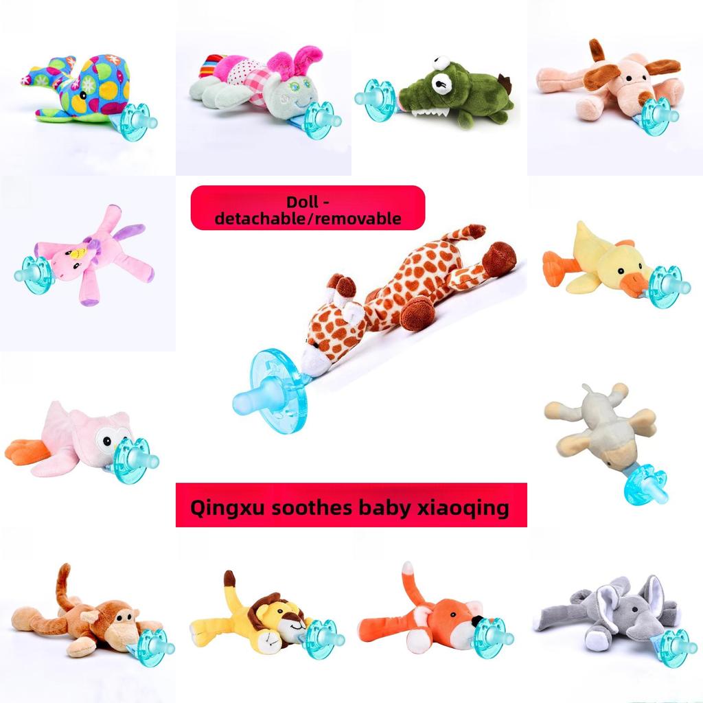 Baby Pacifier Toy With Silicone Material For 024 Months Infants And Hanging Plush Animal Decor