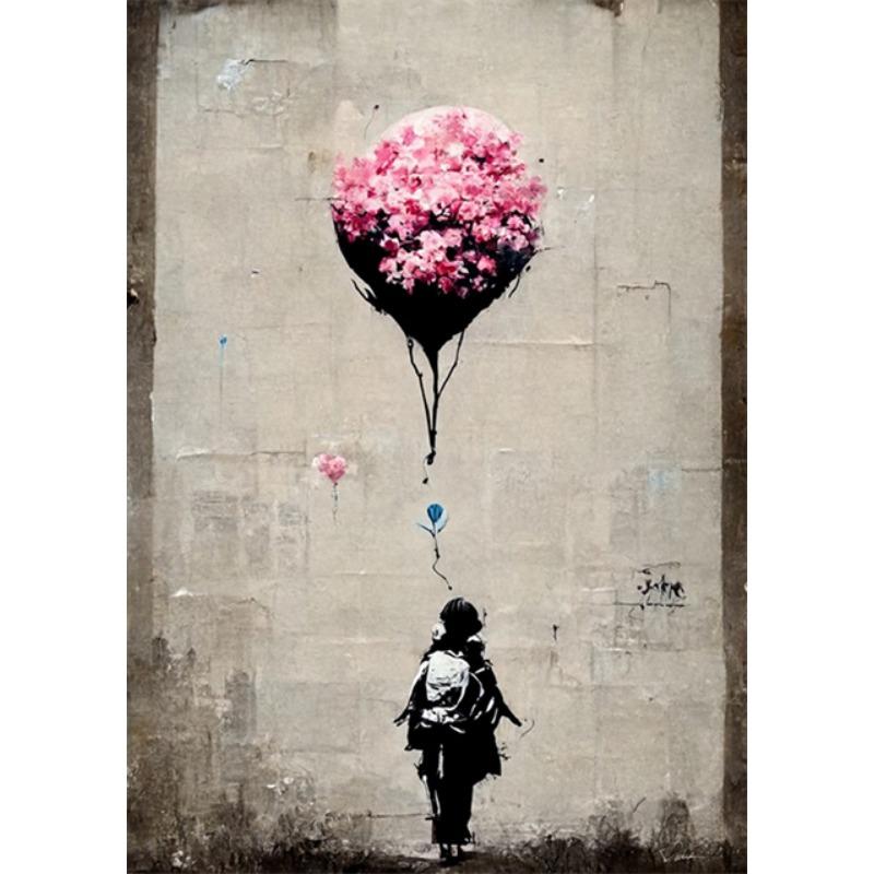Banksy Chlapec Dívka s balónkem Street Art Plakáty Tisky na plátno Pop Graffiti Art Malba na plátno Cuadros Nástěnné umění Domácí dekorace