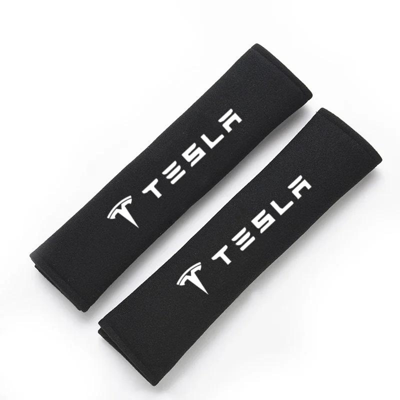 

Car Sticker Tesla Car Seatbelt Shoulder Pad Cover Carbon Fiber Seat Belt Protector Cushion For Tesla Model 3 X S Y