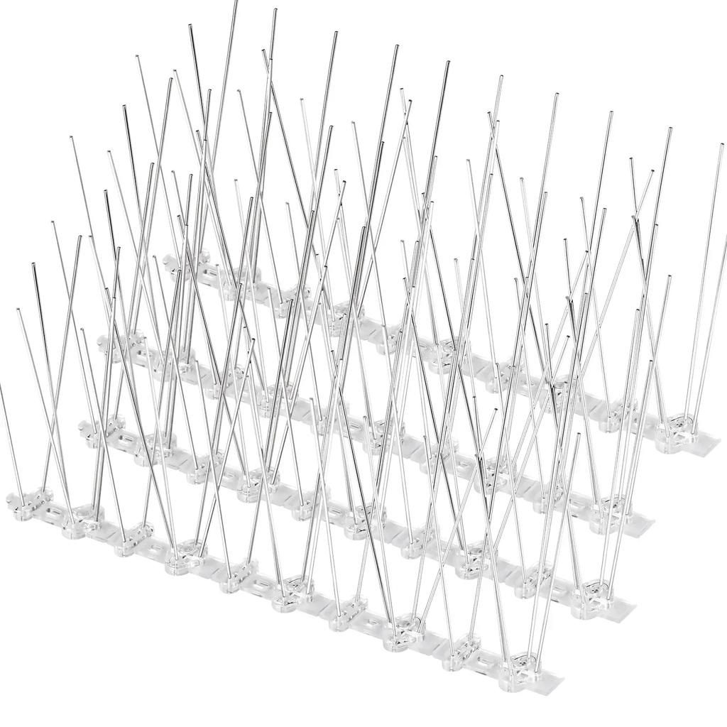 12Pcs Stainless Steel Pigeon Spikes Set - Powerful Bird Repeller for Garden Fence & Roof, Keeps Pigeons, Squirrels & Cats Away