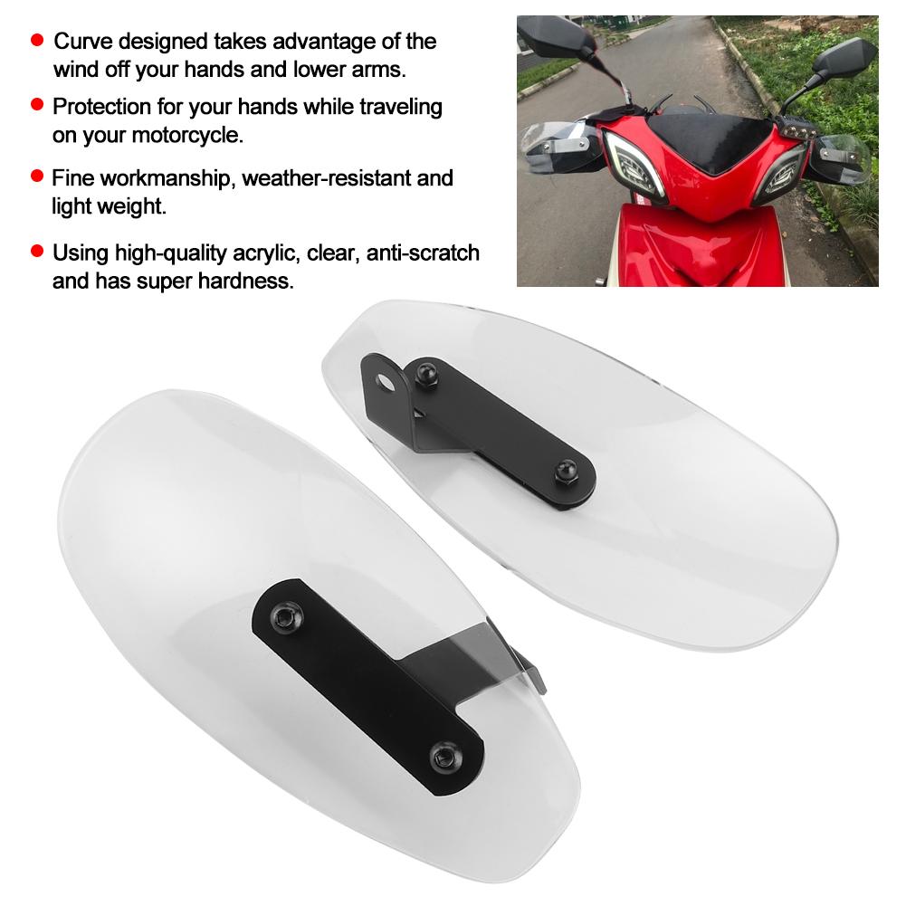 10mm Universal Motorcycle Handguard Acrylic Motorbike Handlebar Wind Shield Fit for