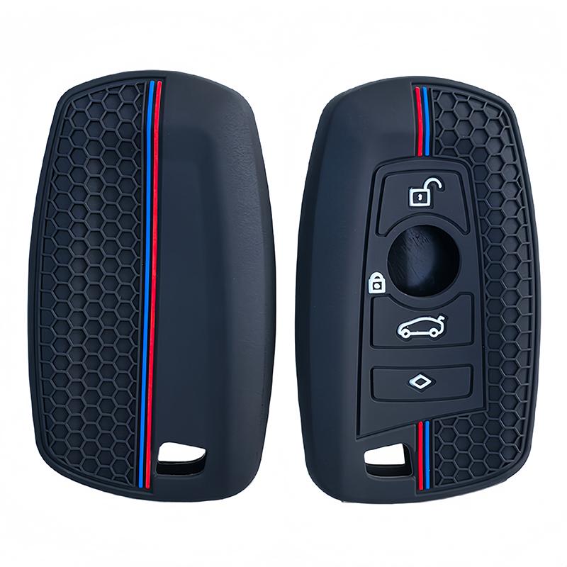 Silicone Car Key Case For Bmw 1 2 3 5 7 Series F10 F20 F30 335 328 535 E90 E92 E93 Cover Remote Fob Shell Jacket 3 Buttons