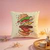 Fun Retro Burger Graphic Cushion Cover Comfortable Durable Pillow Cover MultiScene for Home Office Car Sofa