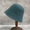 Soft And Wide Foldable Simple Australian Hair Bucket Hat Women'S Tide Warm Candy Color Wool Bucket Hat
