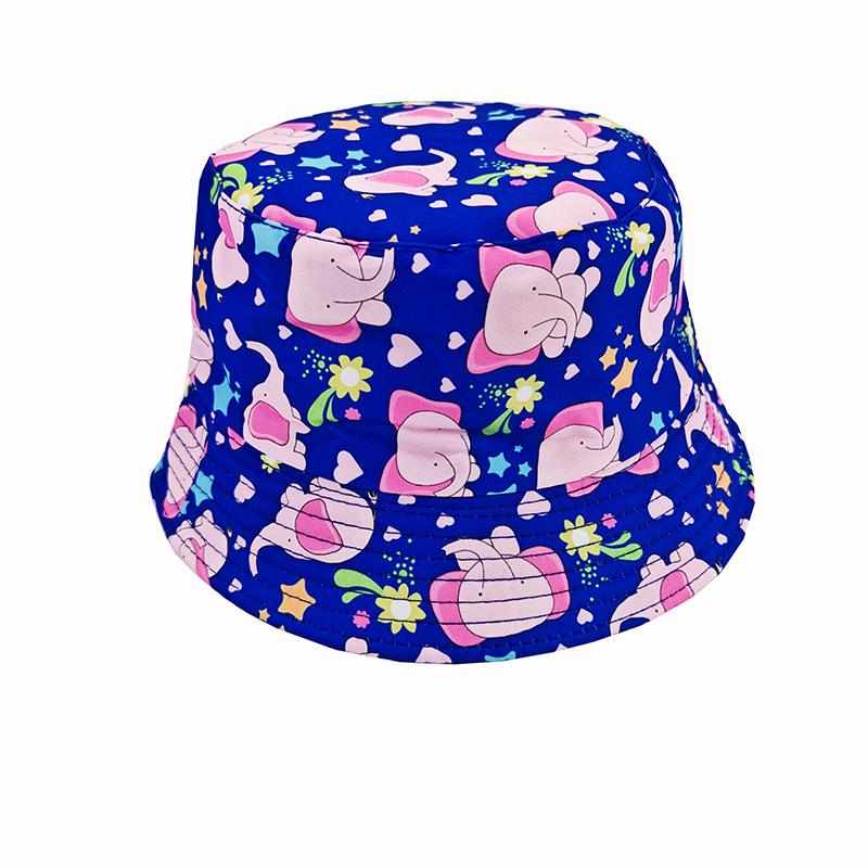 Kids' Cartoon Print Sun Protection Bucket Hat, Double-Sided for Boys & Girls, Trendy Outdoor Headwear