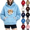 Women's Hooded Sweatshirt with Plush Pouch Long Sleeve for Casual Wear