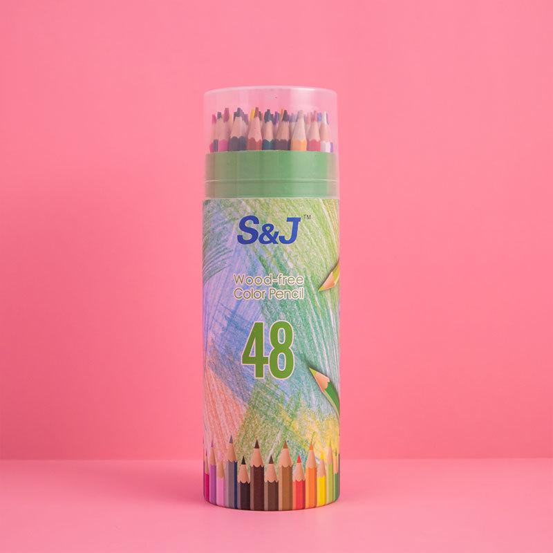 Oil-Based Colored Pencils Set - 24 Colors for Primary School Drawing & Painting
