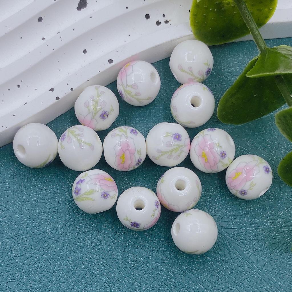 12mm Handmade Ceramic Round Beads for DIY Projects and Knot Decorations