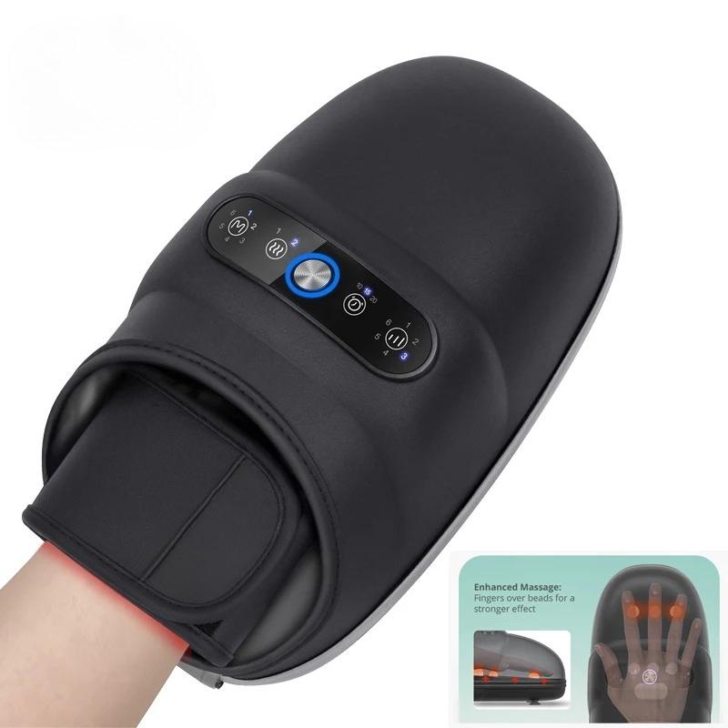 2026 New Wireless Electric Hand Massager Air Compression Hot Compress Palm Acupoint Massager Finger Arthritis Numbness Muscle Relaxation