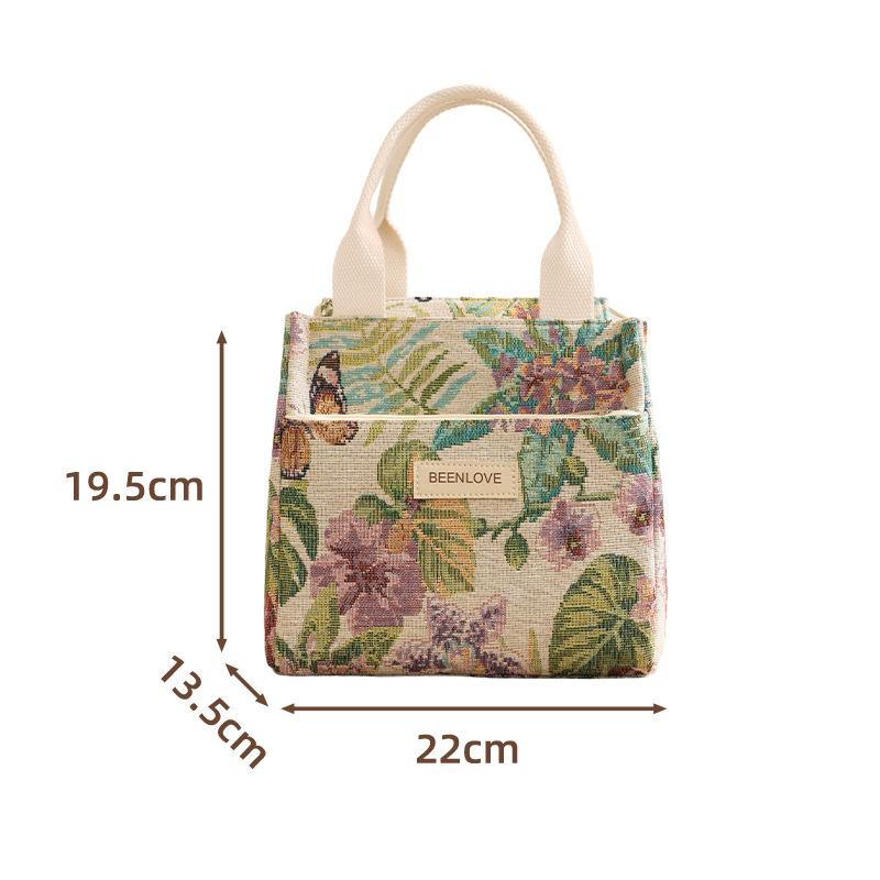 

1pcs Floral Lunch Box Storage Bag Portable Meal Container Bag Outdoor Travel Camping Bento Bag for Food Storage