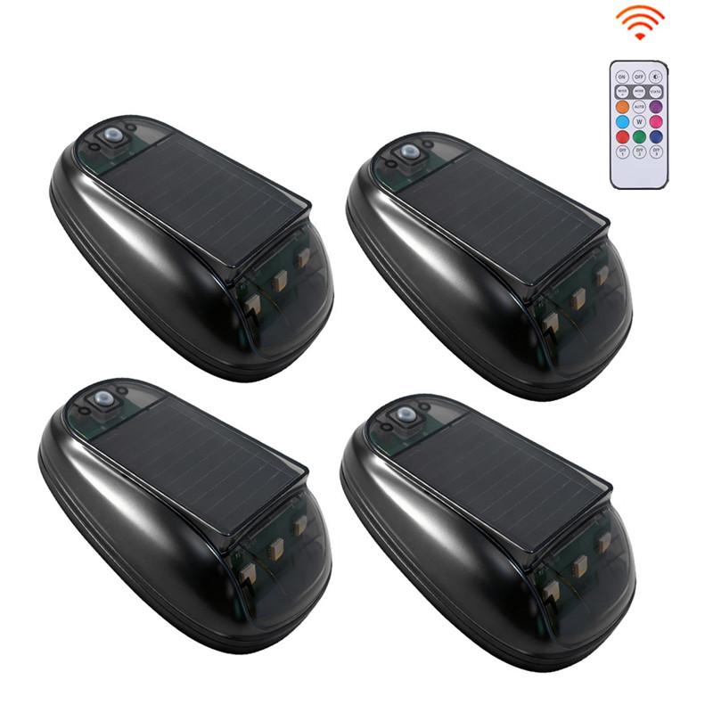 2/4/5x New Solar Car Roof Light Wireless RGB Strobe Cab Truck SUV Roof Lights with Remote Control Interior LED Flash Lamp