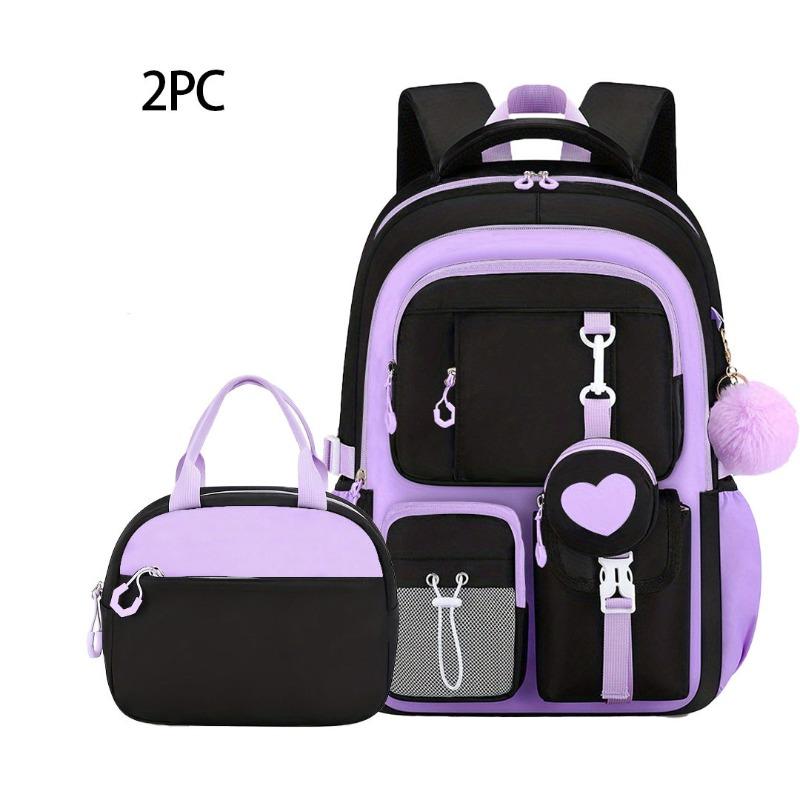 Nuovo zaino per scuola primaria con protezione per la schiena, leggero e di grande capacità, carino, zaino per ragazze delle scuole medie