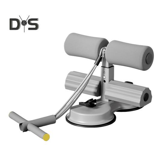 

Помощник для приседаний с лентой сопротивления для тренировок на пресс в помещении, держатель для ног для приседаний с двумя присосками, тренажер для домашнего спортзала серый