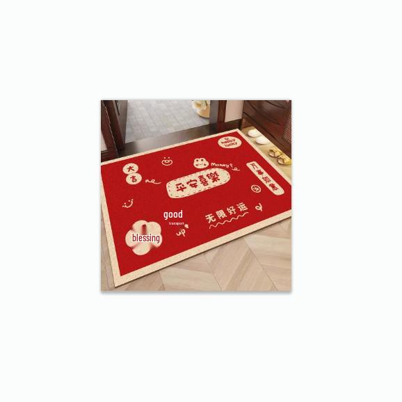 High-End Red Coil Entrance Door Mat - Dirt-Resistant, Washable, Cuttable, and Wear-Resistant