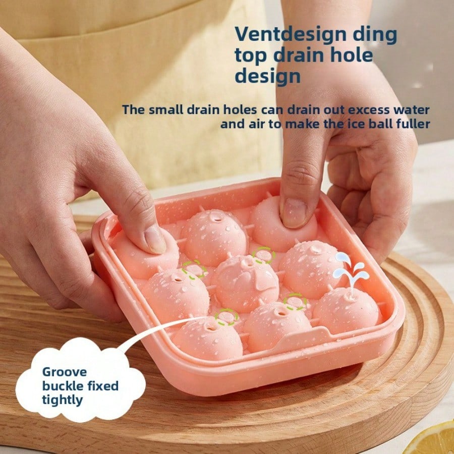 Silicone Football Shape Ice Grid Mold Ice Hockey Silicone Ice Grid Round Table Ice Hockey Mould Ice Cube Mould