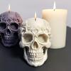 3D Blomma Dödskalle Silikon Ljusformar Halloween Dödskalle Dekoration Hantverk Gips Harts Cementform DIY Handtvål Tillverkningsverktyg