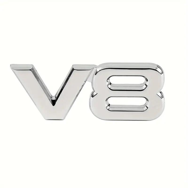 wert-gijn-Metal 3D V8 Engine Displacement Trunk Rear Car Badge Decal Emblem Sticker Auto Styling For TOYOTA VW BENZ BWM VOLVO JEEP AUDI120000