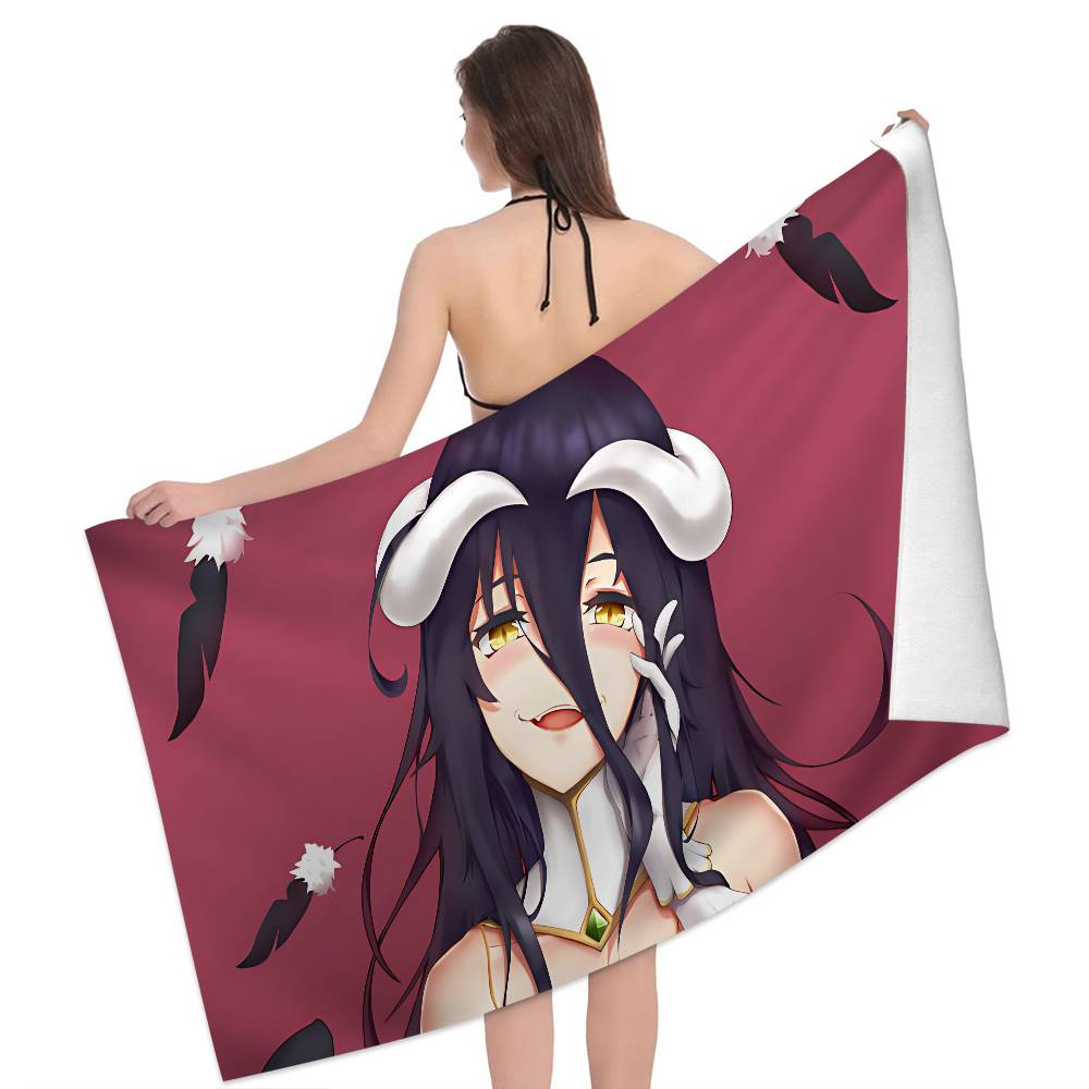 Gamer Albedo Anime Sexy Girls Beach Towel Colorful Bath Towels For Girl Microfiber Quick Dry Custom Sand Free Beach Yoga Spa
