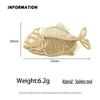 Elegant Stainless Steel Brooch Plated Corsage Pin Hollow Fish Bone Brooch  Clothes Accessories