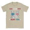 Novelty I Am Aunt Tifa Cat Patriotic T-Shirts for Men Round Collar Pure Cotton T Shirt  Short Sleeve Tees Summer Tops